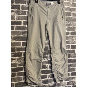 Columbia Titanium Womens Hiking Pants Size 6 Khaki Nylon Ruched Ankle